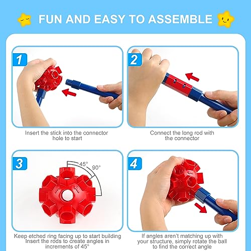 Fort Building Kit for Kids, STEM Construction Toys, 140 Pieces V503086