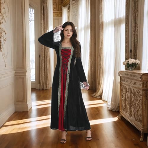 Medieval Tea Party Dress with Bubble Sleeves and Belt J695606