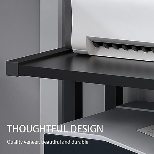 Printer Stand with Wheels, 2 Tier Under Desk Printer Shelf O623