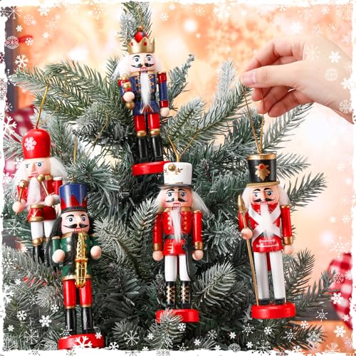 Christmas Nutcracker Ornaments Wooden Hanging Decorations 5 Inch H421