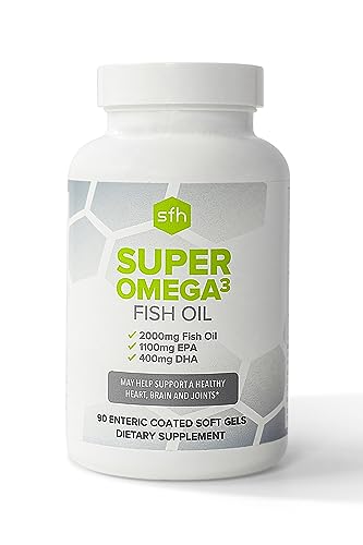 SFH Super Omega 3 Fish Oil Capsules Highly Concentrated 2000mg Omega 3 | Sustainably Sourced Alaskan Pollock Fish Oil for Heart Joint Brain Health…