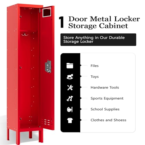 5-Door Steel Storage Locker with Hooks and Card Slots M92401