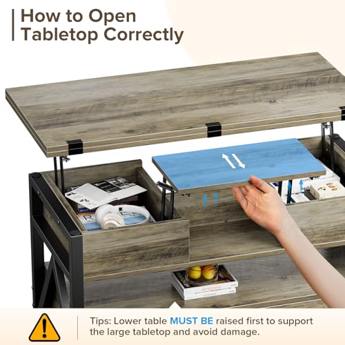 Lift Top Coffee Table with Storage Drawers L3789