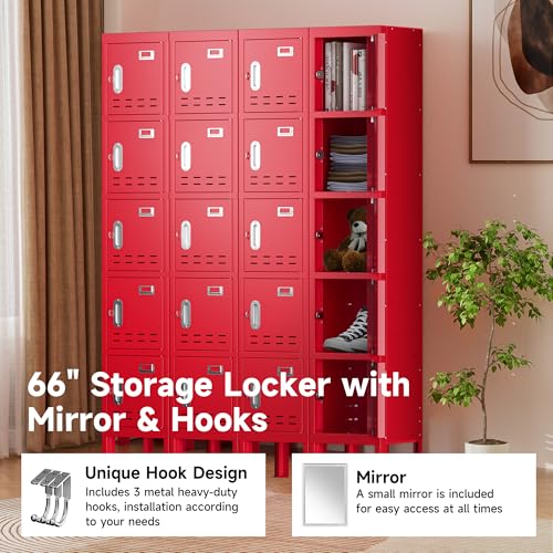 Metal Storage Cabinet, 5 Doors, Blue W429