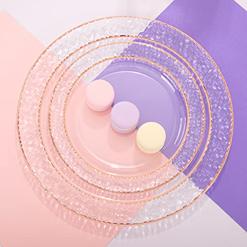 350PCS Clear Plastic Plates with Gold Trim for 50 Guests, Disposable Dinnerware Set O686017