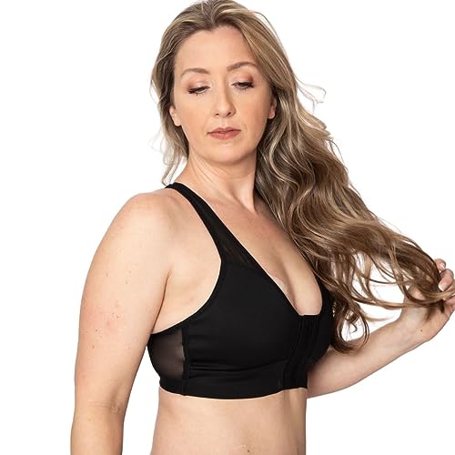 Front Closure Wirefree High Support Pocketed Mastectomy Racerback Sports Bra R33155