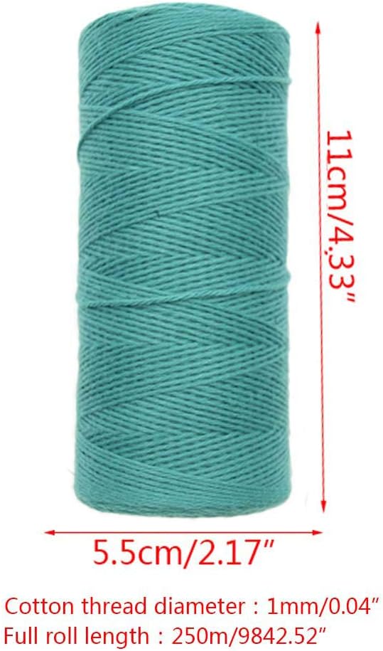 1mm Cotton Loom Warp Yarn for Weaving Carpet Tapestry Rug DIY C7516