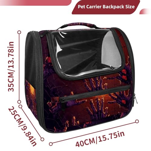 Halloween Pet Carrier Airline Approved for Small Medium Dogs Cats S688252