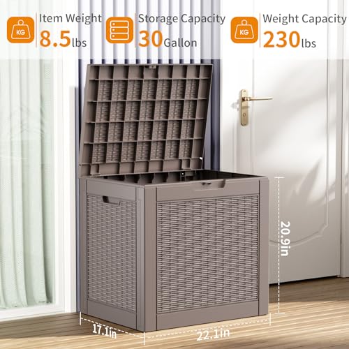 100 Gallon Resin Deck Box, Lockable Patio Outdoor Storage, Waterproof - Black F75230