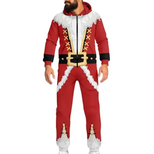 Adult Onesie Hooded One-Piece Pajama Zipper Jumpsuit for Men and Women I930