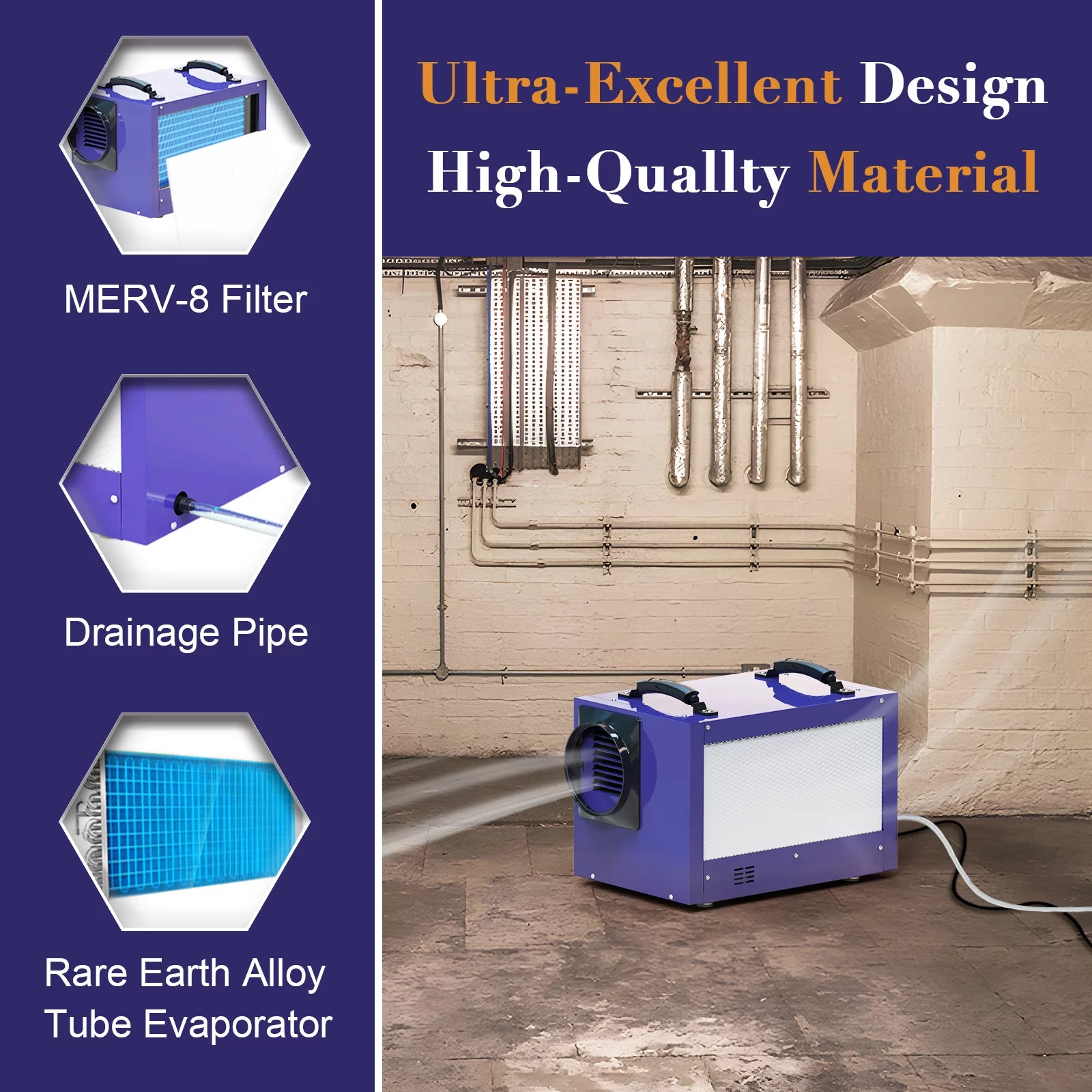 Crawl Space Dehumidifier with Hose, up to 1,200 Sq.ft K4700