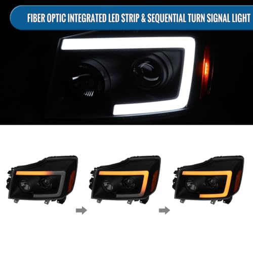 Projector Headlights with LED Sequential Turn Signals for Nissan Armada Titan F85769