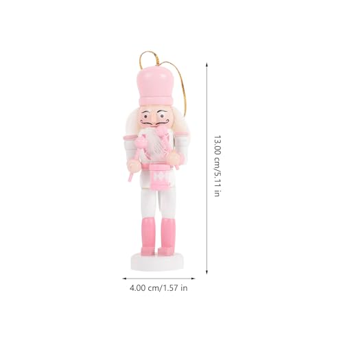 Pink Wooden Nutcracker Ornaments for Christmas Tree, 5 Inch, Set of 5 B857