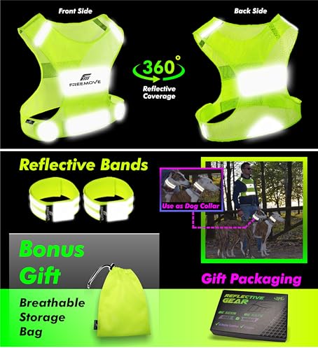 Reflective Vest for Running, Walking, Cycling with Bands and Bag H320359