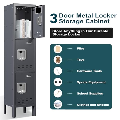 Metal Cabinet with Lockable Door for Office, Gym, School, Home A290