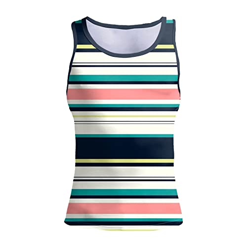 Mens Striped Sleeveless Athletic Tank Tops for Gym Workout Z9764
