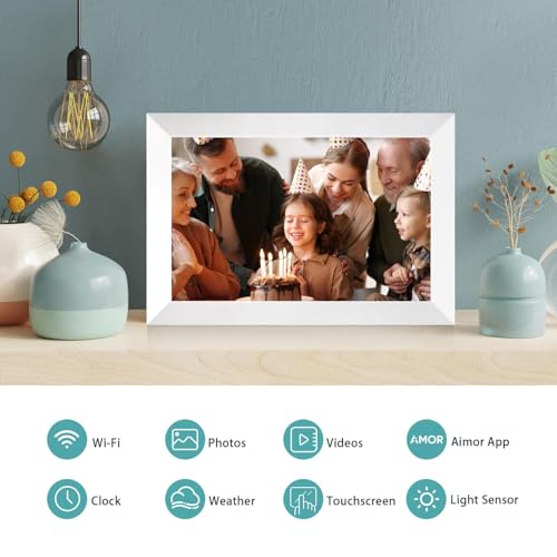 WiFi Digital Photo Frame 10.1 Inch IPS HD Touch Screen with 32GB Storage O9566