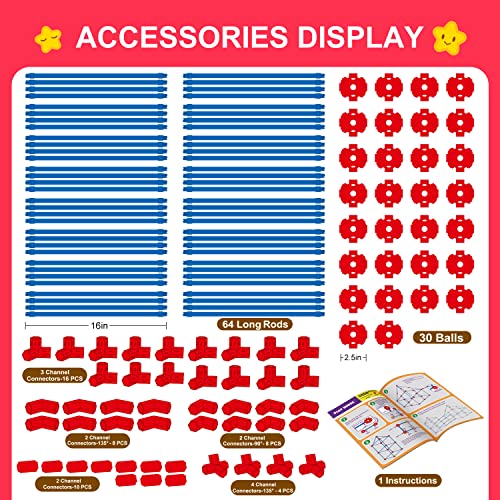 Fort Building Kit for Kids, STEM Construction Toys, 140 Pieces V503086