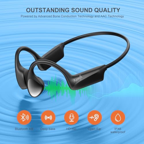 Bone Conduction Open Ear Headphones with HD Mic, IPX6 Waterproof U3338