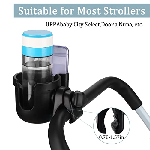 Stroller Cup Holder with Phone Holder, 2-in-1 for Bike and Wheelchair Q6552