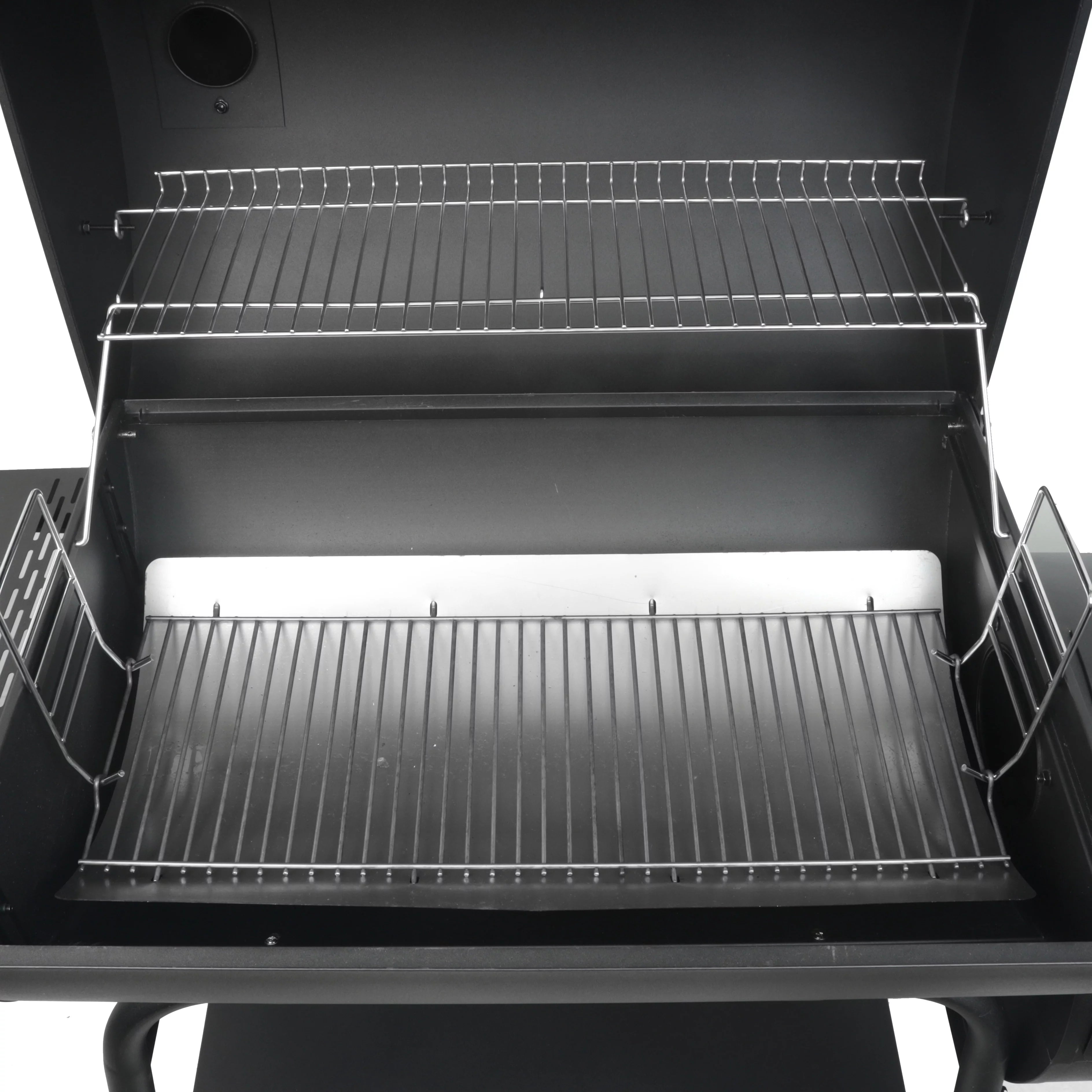 28" Offset Steel Charcoal Smoker Grill with Side Firebox B1997
