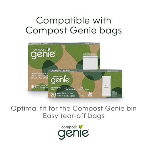 Kitchen Compost Bin, White Stainless-Steel P983245