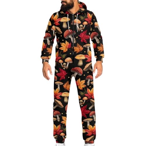 Adult Onesie Hooded One-Piece Pajama Zipper Jumpsuit for Men and Women I930