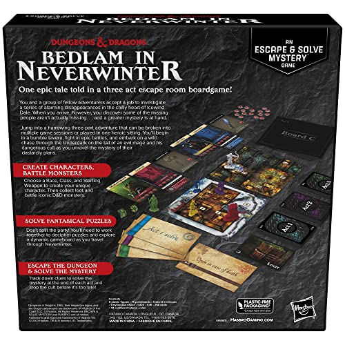 Dungeons & Dragons: Bedlam in Neverwinter Board Game, Cooperative Strategy Game for Ages 12+ Z1799