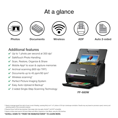 Wireless High-Speed Photo and Document Scanner H99557