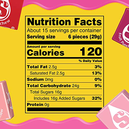 Fruit Chews Summer Candy, Sharing Size, 15.6 oz Resealable Bag W687510