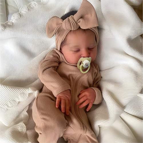 JIZHI Reborn Baby Dolls, 20 inch Soft Vinyl Baby Dolls Realistic Newborn Baby Doll Girl Real Life Baby Sleeping Dolls with Gift Box for Kids Age 3+