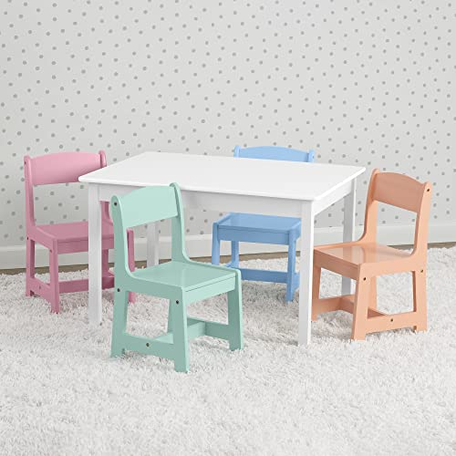 Kids Table and 4 Chairs Set, White H363890
