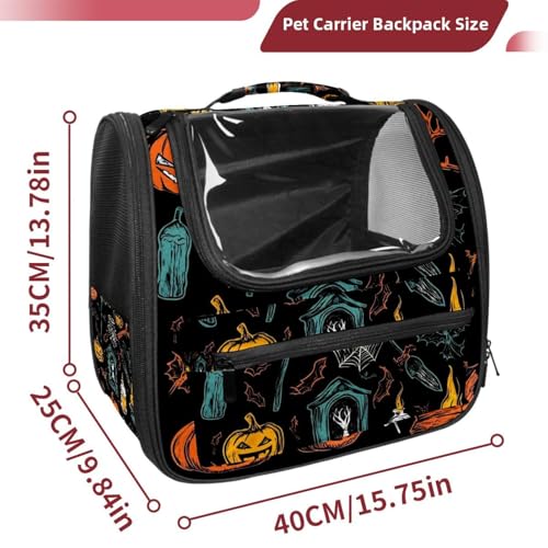 Halloween Pet Carrier Airline Approved for Small Medium Dogs Cats S688252