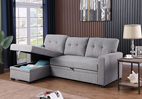 4-in-1 Convertible L Shaped Couch with Pull Out Bed and Storage Z983