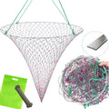 32in x 37in Folded Bridge and Pier Fishing Net, More Coarse Soft Steel Hoop, Colourful Dual-Line Construction，Heavy-Duty Fishing Cast polyethylene Fiber line Mesh Net, Drop Net/Rope/Storage Bag