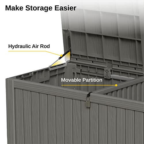 Outdoor Storage Box 31 Gallon Waterproof Resin Deck Box V3075