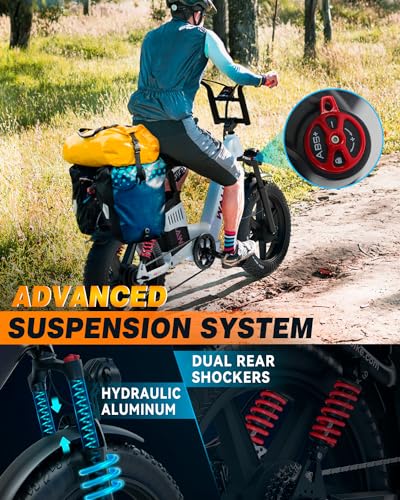 Electric Bike for Adults, 48V 40Ah Dual Motor, 20 Inch Fat Tire Full Suspension, Step Thru O992216