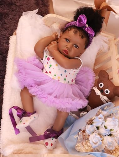 22.8 Inch Realistic African American Baby Doll with Soft Body K201