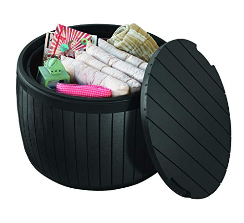 Outdoor Storage Deck Box, 37 Gallon Waterproof Patio Table Bin W1205