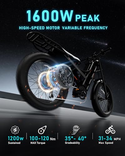 Adult Electric Bike 1200W Dual Motor Fat Tire Long Range S49708