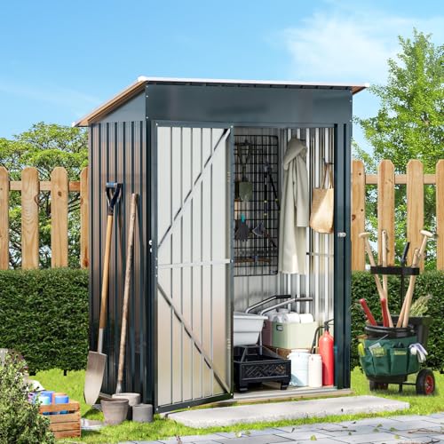 Outdoor Steel Storage Shed with Lockable Doors and Window L987864