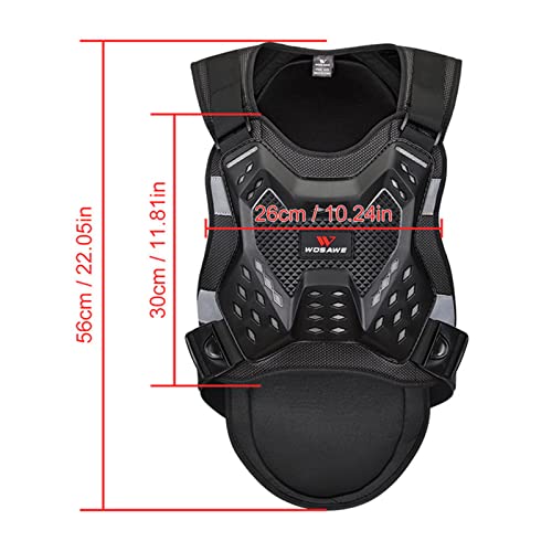 Reflective Motorbike Chest Spine Protector Vest for Ski, Snowboard, Motocross P4806