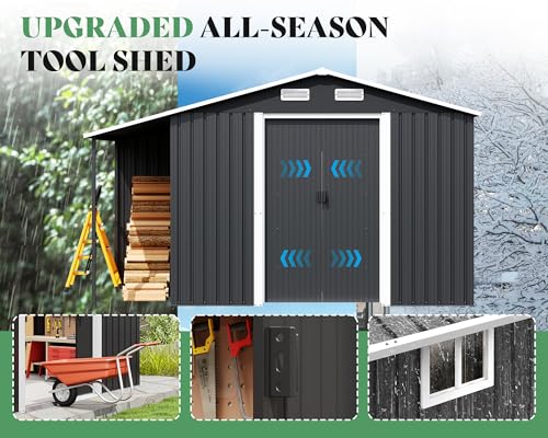 Outdoor Storage Shed with Sliding Doors and Windows O257