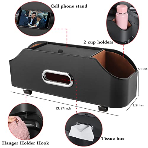 Car Back Seat Organizer with 2 Drink Cup Holder and Storage Hook H259