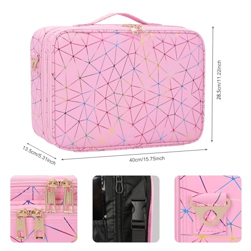 Large Capacity 3 Layer Makeup Case Cosmetic Organizer with Brush Bag R31262