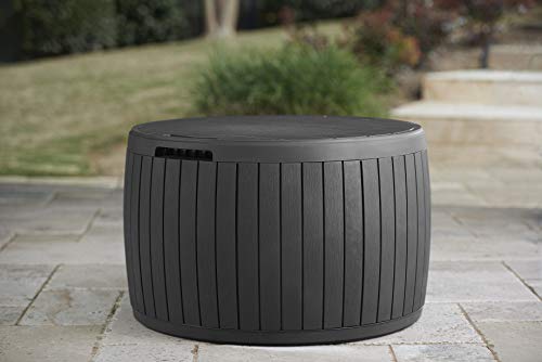 Outdoor Storage Deck Box, 37 Gallon Waterproof Patio Table Bin W1205