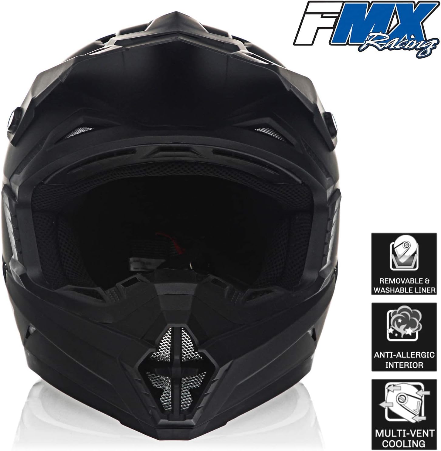 Adult Motocross Dirt Bike Off-Road Helmet Matte Black X-Small M666011