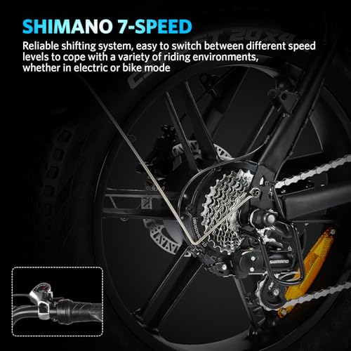 Electric Bike for Adults, 500W Motor, Removable Battery, Fat Tire, 7-Speed B59635