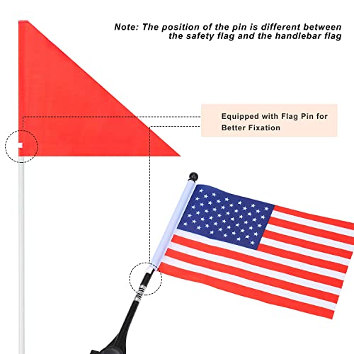Bike Trailer Safety Flag, 6 Foot Fiberglass Pole, Tear-Resistant Polyester R636
