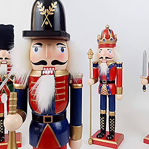 Wooden Nutcracker Ornaments Christmas Decoration Figures (12 Inch, Set) A862348